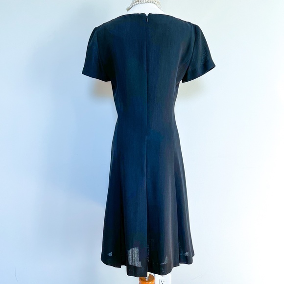 DEPECHE MODE | Little Black Dress Pleated Short Sleeve Knee Length A Line 6 - Picture 7 of 12